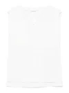 Max Mara Sleeveless Top With Cap Sleeves And Side Slits In White