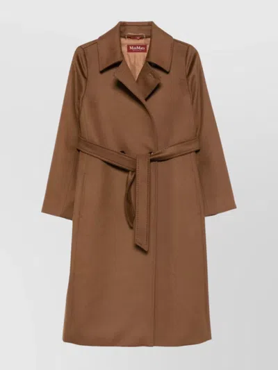 MAX MARA COLLAR COAT WITH BELTED WAIST AND POCKETS