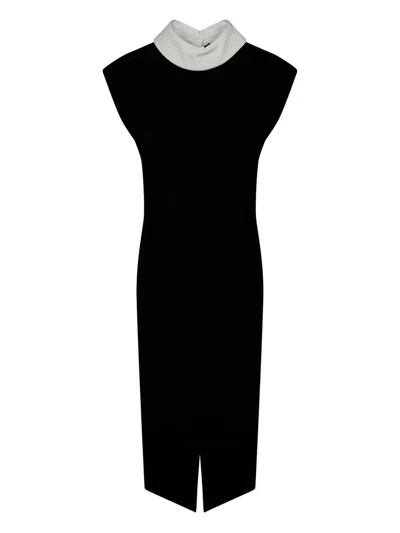 Max Mara Collar-detail Short-sleeve Midi Dress
