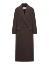 Max Mara Collared Button-up Coat In Brown