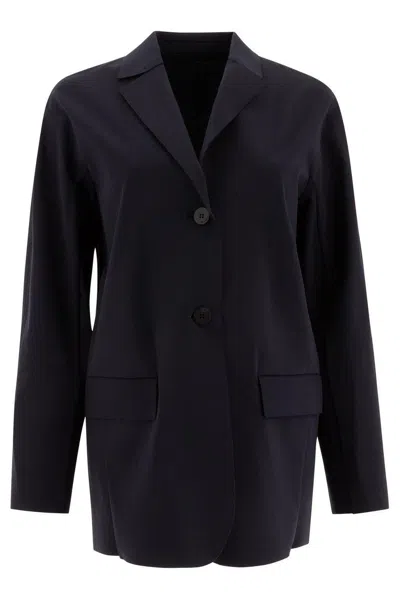 Max Mara Collared Button-up Jacket In Blue