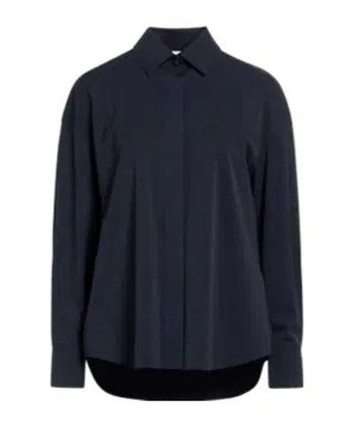 Max Mara Collared Button-down Long-sleeve Shirt In Blue