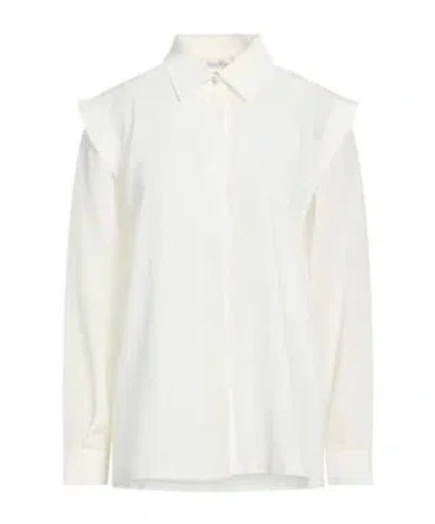 Max Mara Collared Button-down Long-sleeve Shirt In White