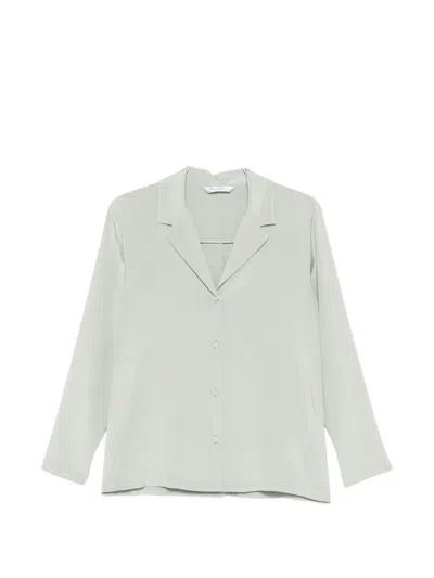 Max Mara Collared Buttoned Shirt In Green