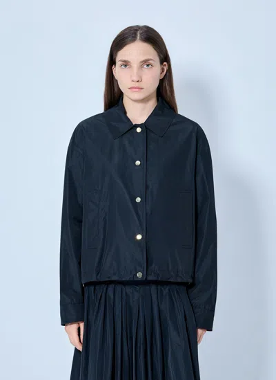 Max Mara Collared Button-up Jacket In Black