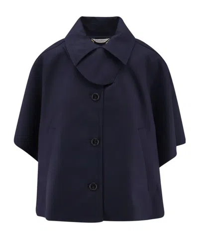 Max Mara Collared Cape In Black