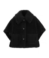 Max Mara Collared Cape In Black