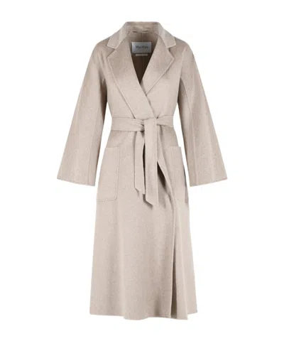 Max Mara Collared Coat In Neutral