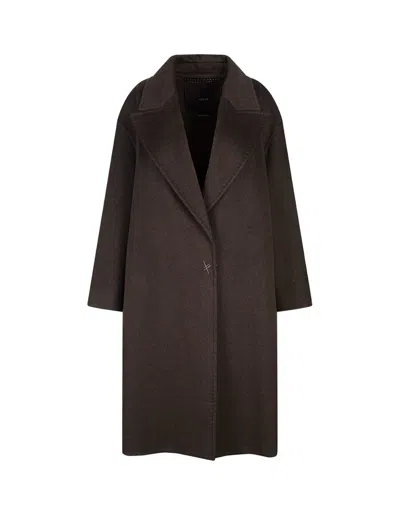 Max Mara Cashmere Coat Belted Waist In Brown