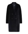 Max Mara Collared Coat In Blue