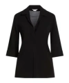 Max Mara Collared Half-placket Three-quarter Sleeve Top In Black