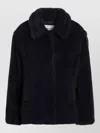 Max Mara Alpaca Wool Jacket Collared Design Front Pockets In Blue