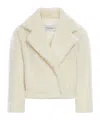 Max Mara Women Teddy Bear Icon Crop Coat In Wool And Alpaca In White
