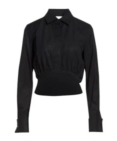 Max Mara Collared Long-sleeve Button-down Shirt In Black