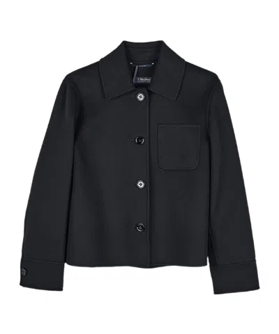Max Mara Collared Long-sleeved Casual Jacket In Black