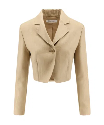 Max Mara Collared Long-sleeved Casual Jacket In Brown