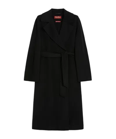 Max Mara Collared Long-sleeved Coat In Black