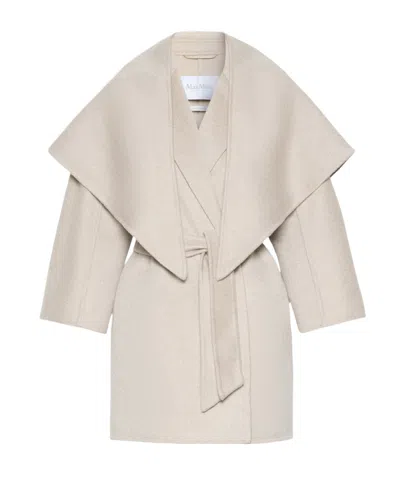 Max Mara Collared Long-sleeved Coat In Brown
