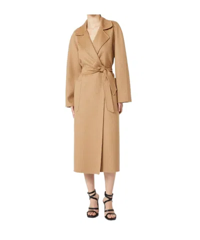 Max Mara Manuela Icon Belted Camel Hair Coat In Brown