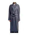 Max Mara Collared Long-sleeved Coat In Blue