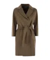 Max Mara Collared Long-sleeved Coat In Brown