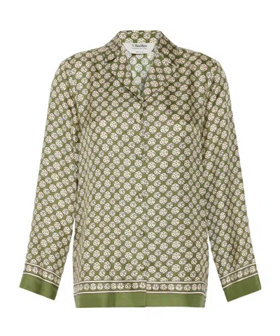 Max Mara Collared Long-sleeved Shirt In Multi