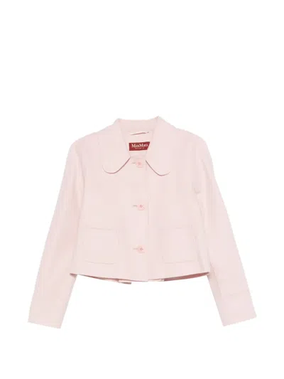Max Mara Collared Patch-pocket Jacket In Pink