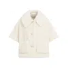 Max Mara Elegant White Teddy Cape In White