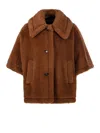 Max Mara Camel-coloured Cape In Teddy Fabric In Marrone