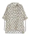 Max Mara Oversized Printed Poplin Shirt In White