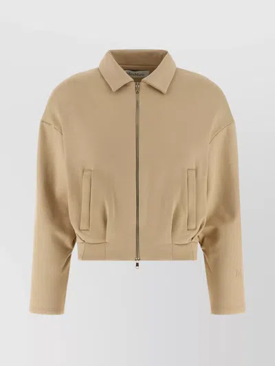 MAX MARA COLLARED SWEATSHIRT WITH FRONT POCKETS AND LONG SLEEVES