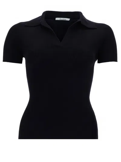 Max Mara Collared Top In Black