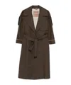 Max Mara Collared Trench Coat In Brown