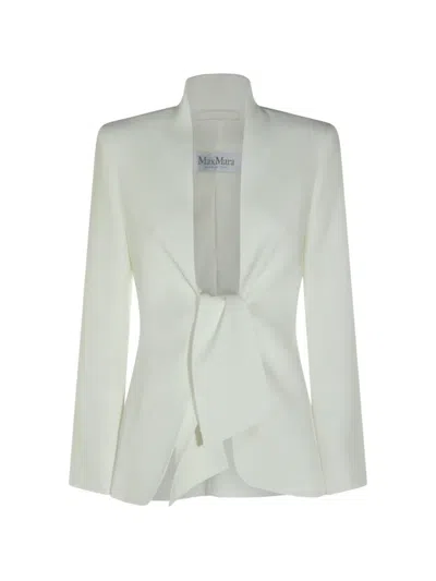 Max Mara Collarless Blazer In Neutral