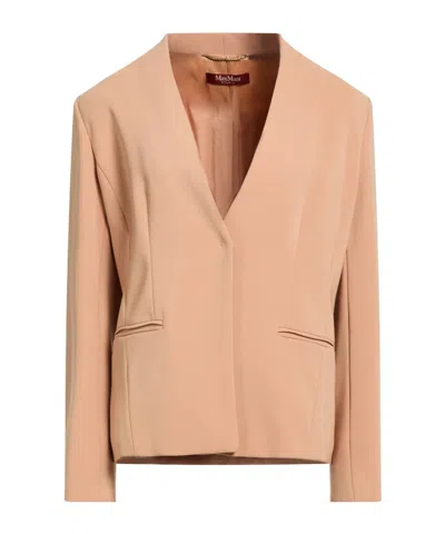 Max Mara Collarless Blazer In Nude
