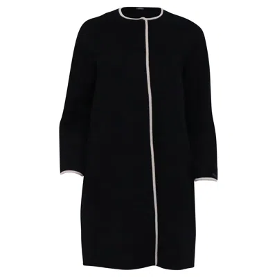 Max Mara 's  Collarless Coat In Black Wool