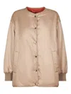 Max Mara Collarless Puffer Jacket In Neutral