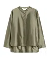 Max Mara Collarless Shirt In Multi