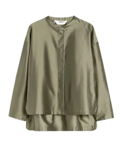 Max Mara Collarless Shirt In Multi