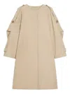 Max Mara Collarless Trench Coat In Neutral