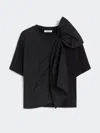 Max Mara Jersey T-shirt With Maxi Bow In Black