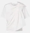 Max Mara Colle Bow-detail Cotton Jersey T-shirt In White