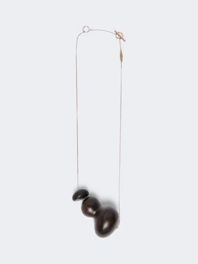 Max Mara Collier Long Avec Pendentif En Ébène In Blue