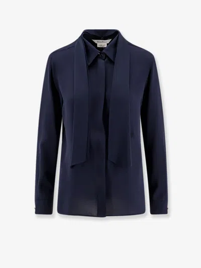 Max Mara Colmo Silk Shirt In Blue