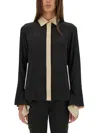 Max Mara "color Block" Shirt In Black