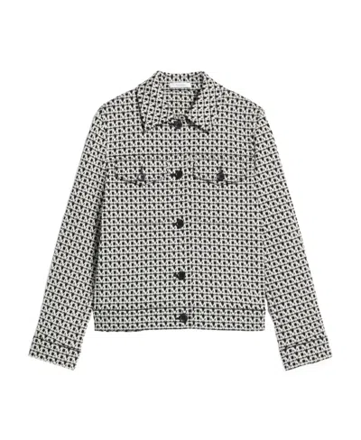 Max Mara Color-blocking Logo Casual Jacket In Gray