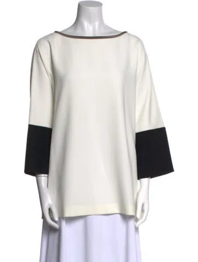 Pre-owned Max Mara Colorblock Pattern Bateau Neckline Sweatshirt W/ Tags In Black