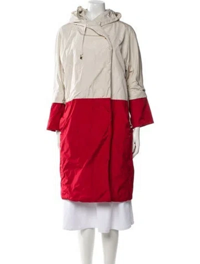 Pre-owned Max Mara Colorblock Pattern Coat In Red