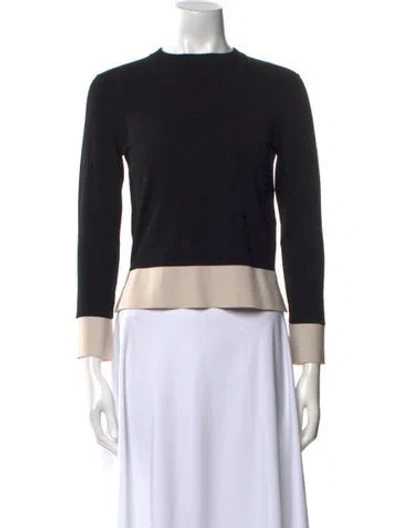 Pre-owned Max Mara Colorblock Pattern Crew Neck Sweater In Black