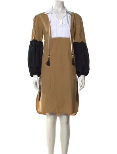 Pre-owned Max Mara Colorblock Pattern Knee-length Dress In Multi